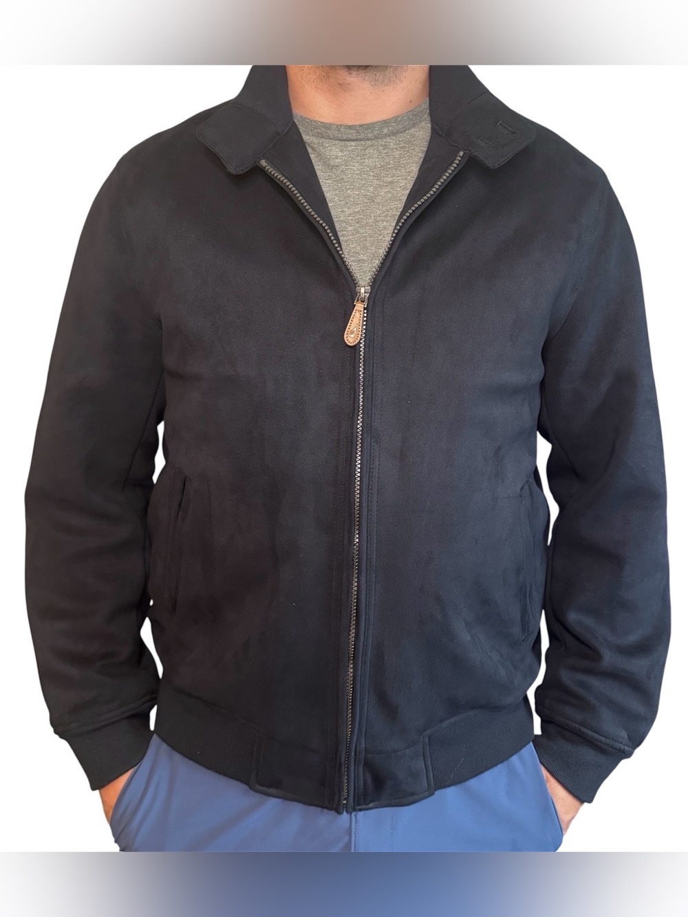 London Fog Heritage Men’s Jacket Medium Navy Zip Front Classic Coat